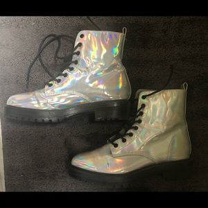 Forever 21 Shiny silver boots - size 9